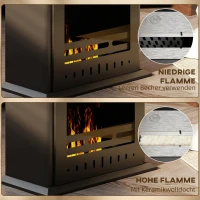 HOMCOM Bio-ethanol haard, vrijstaande indoor vuurplaats, 0,9 L inhoud, staal, 3 uur brandtijd, 60 cm, zwart(m-8)