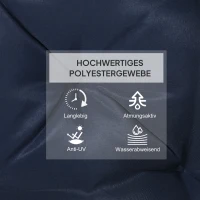 Outsunny Set van 2 zitkussens, 98 x 50 cm stoelkussens met bindbanden, stofhoes, 8cm dik donkerblauw(m-4)