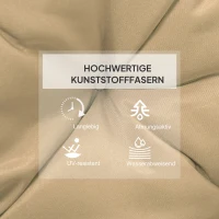 Outsunny Set van 2 zitkussens, 98 x 50 cm stoelkussens met bindbanden, stofhoes, 8 cm dik Khaki(m-4)