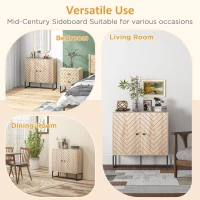 HOMCOM MDF 2-Tier Storage Cabinet Steel Frame Handles Tabletop Unique Home Style Organiser, 80H x 80L x 29.5Wcm-Oak(m-4)