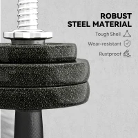 SPORTNOW 2-in-1 Adjustable Dumbbells Set, 30kg Cast Iron Weights Dumbbells Set with Non-Slip Grip for Strength Training, Weight Lifting, Bodybuilding, Home Gym Workout Equipment for Men & Women(m-6)