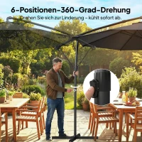 Outsunny Ampelschirm Ø300 cm Sonnenschirm mit Ständer Schutzhülle 360° Drehbar UV-30+ neigbar kippbar Schwarz(m-6)