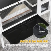 PawHut Gabbia per Conigli e Criceti da Interno Rialzata con Vassoio Estraibile e Tetto Apribile, Grigio(m-6)