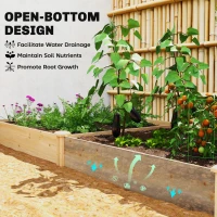 Outsunny Raised Garden Bed, Wooden Planter Box with Divider and Open Bottom for Flowers, Herbs, Vegetables, DIY Painting(m-5)