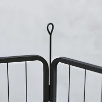 PawHut Parque para Perros de 6 Paneles de 80 cm de Altura con Puerta para Interior y Exterior Negro(m-8)