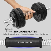 SPORTNOW 2-in-1 Adjustable Dumbbells Set, 30kg Cast Iron Weights Dumbbells Set with Non-Slip Grip for Strength Training, Weight Lifting, Bodybuilding, Home Gym Workout Equipment for Men & Women(m-5)