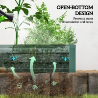 Outsunny 60 x 240cm Galvanised Steel Planter, with Open Bottom(m-6)