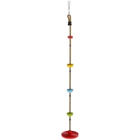 AIYAPLAY Ninja Line Kinder Slackline Set mit Schaukel, Plattformen, Outdoor Spielset Ausrüstung für 3-8 Jahre Kinder Rot(m-1)