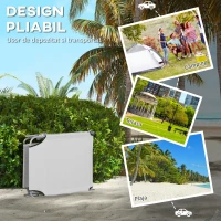 Outsunny Sezlong pentru Gradina cu Baldachin Reglabil, Sezlong pentru Plaja Pliabil Rabatabil pe 4 Niveluri, Bej(m-5)