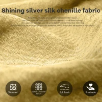 Chenille Bean Bag Lazy Sofa with High-Rebound Sponge, Ergonomic Soft Chair for Family, Children and Pets, 110L x 90W x 67H cm, Yellow(m-7)