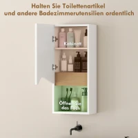 HOMCOM Badkamerkast Wandkast met Soft-Close-deur en open vak 30 x 17 x 67 cm Wit(m-5)