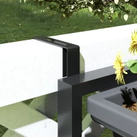 Outsunny Set de 3 ghivece ghiveci cu orificii, 56x42 cm, ghivece pătrate din plastic, Gri închis(m-4)