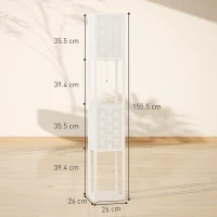 HOMCOM Lampă de podea, model tip plasă, rafturi în 2 niveluri, compatibilă cu diferite becuri, Alb(m-3)