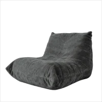 Modern Bean Bag Lazy Sofa with Stylish Chenille Finish, Ergonomic Bean Bag Chair for Compact Spaces, 110L x 90W x 67H cm, Dark Gray(m-2)