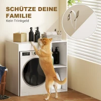 HOMCOM Kast boven wasmachine, badkamer-organizer boven toilet met open opbergvakken voor wasruimte, Wit(m-6)