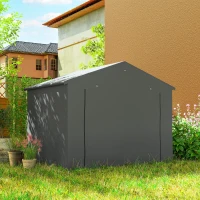 Outsunny Cort-garaj 2,5 x 1,8 m, rezistent la apă, cort-garaj cu ușă cu fermoar rulabil, ferestre de ventilație, gri închis(m-4)