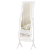 HOMCOM Full Length Mirror, Freestanding Adjustable Angle Dressing Mirror for Bedroom, Living Room, 148 x 47 cm, White(m-10)