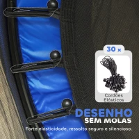 HOMCOM Trampolim para Crianças com Rede de Segurança e Estrutura de Aço para Interiores e Exteriores Carga 50kg Ø140x190 cm Azul(m-6)