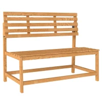 Outsunny Bancă de grădină 2 locuri din lemn, rezistentă la intemperii, șezut rezistent la UV, spătare convertibile 110x61x89cm, Teak(m-7)