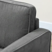 HOMCOM Small Two-Seater Corduroy Sofa - Grey(m-8)