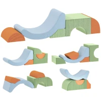 AIYAPLAY Set soft 5 piese pentru copii mici, pentru cățărat, târât, construit, ușoare, Cord, spumă, colorat(m-7)