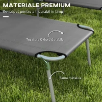 Outsunny Sezlong pentru Gradina cu Baldachin Reglabil, Sezlong pentru Plaja Pliabil Rabatabil pe 4 Niveluri, Bej(m-7)