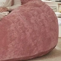 4-Foot Medium Bean Bag Sofa Chair with Eco‑Friendly Bead Filling, Reading Lounger for Adults and Guests, 100L x 100W x 50H cm, Pink(m-6)