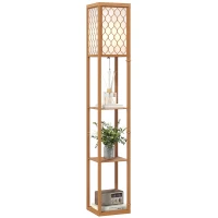 HOMCOM Three-Shelf Standing Lamp - Natural(m-10)