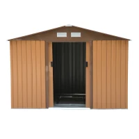 Outsunny Casuta Gradina Fier Galben 277×191×192 cm – Magazie Spatioasa(m-15)