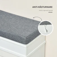 Homcom Bancheta Pantofar Lemn – Cu Sertare, Perna & Raft 8 Perechi(m-7)