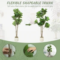 HOMCOM 180cm Artificial Fiddle Leaf Fig Tree - Green(m-6)