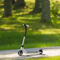 HOMCOM E-Scooter, trotinetă electrică, autonomie 6 km, de la 6 ani, cadru din oțel, negru+alb, 76 x 53 x 95cm(m-5)