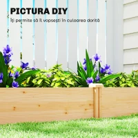 Outsunny Grădină Ridicată de Exterior cu Separator Central și Bază Deschisă, Jardinieră din Lemn de Brad, pentru Flori, Legume, Balcon sau Grădină, 235x121x26 cm, Culoare Lemn(m-6)