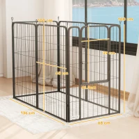 PawHut Țarc pentru câini cu 6 panouri, robust, cu ușă sigură, pentru interior și exterior, pentru grădină, camping, 100 cm înălțime(m-3)