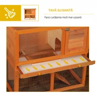 Pawhut Cusca Iepuri Exterior 90×45×80 cm – Lemn de Brad Rezistent(m-5)