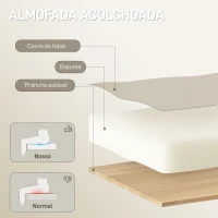 HOMCOM Cadeira de Escritório com Apoio para os Pés Encosto Reclinável e Revestida em Couro Sintético  66x72x113-121 cm Bege(m-6)