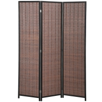 HOMCOM Holz-Paravent Raumteiler faltbare Trennwand 3 Paneele 135 x 180 cm braun