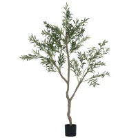 HOMCOM Măslin artificial, plantă artificială, măslin realist în ghiveci, 180 cm, plastic, verde(m-6)
