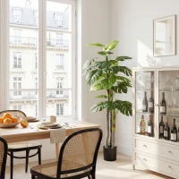 HOMCOM Árbol Artificial Planta Artificial Monstera H.1,5 m Tronco Ramas Líquen Hojas tortuga Gran realismo Maceta incluida(m-2)