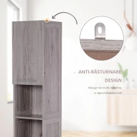 Kleankin Coloana Baie 30×32×172,5 cm – Alba cu Rafturi & Dulapuri(m-5)