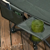 Outsunny Șezlong pliabil, spătar reglabil, cu suport pentru pahare, până la 120 kg, 68 x 190 x 48 cm, Gri(m-4)