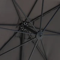 Outsunny Sonnenschirm 245 x 245 cm Kurbelschirm Ampelschirm mit Kurbelvorrichtung Sonnenschutz Alu Roma Schirm Neigungswinkel verstellbar Grau(m-8)