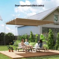 Outsunny Acoperiș de Schimb pentru Pergolă cu 10 Orificii de Drenaj,  Permeabil, 4x3 m, Bej(m-2)