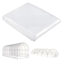 Outsunny Husă pentru seră din plastic, prelată pentru acoperirea plantelor, rezistentă la UV, impermeabilă, 7 x 8 m(m-6)