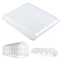 Outsunny Husă pentru seră din plastic, prelată pentru acoperirea plantelor, rezistentă la UV, impermeabilă, 7 x 8 m(m-1)