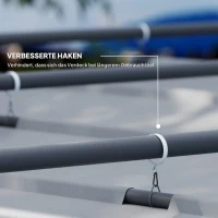 Outsunny 3 x 3 m Garten-Pergola mit einziehbarem Dach, Pavillon, Baldachin für Schatten, UPF30+, Grau(m-5)