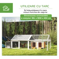 PawHut Coteț din Lemn pentru Găini cu Cuib și Acoperiș Rabatabil, pentru 4-8 Păsări(m-6)