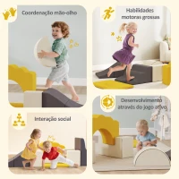 AIYAPLAY Conjunto de 7 Blocos de Espuma para Crianças Blocos de Psicomotricidade Brinquedo para Aprendizagem para Escalar Amarelo(m-6)