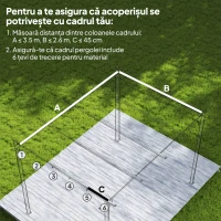 Outsunny Acoperiș de Schimb pentru Pergolă cu 10 Orificii de Drenaj,  Permeabil, 4x3 m, Bej(m-4)