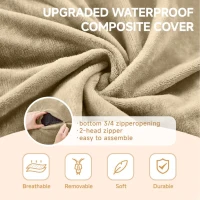 Large Bean Bag Sofa Chair with Eco-Friendly Bead Filling, Washable Covers, Temporary Guest Bed for Adults, 150L x 150W x 60H cm, Apricot(m-7)